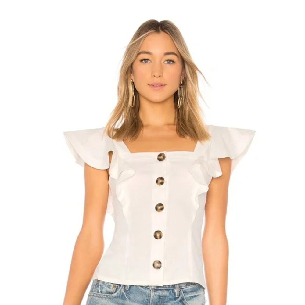 LPA Button Ruffle Tank Top Size XS
